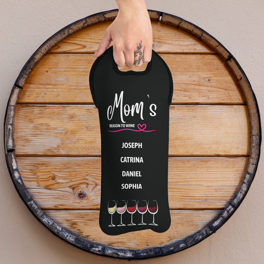 Mom's Reason To Wine Insulated Bottle Bag
