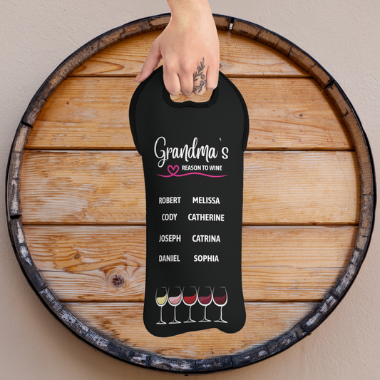 Grandma's Reason To Wine Insulated Bottle Bag