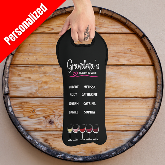 Grandma's Reason To Wine Insulated Bottle Bag