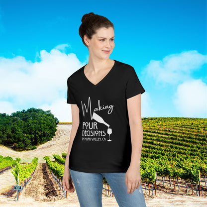 Making Pour Decisions in Napa Valley, CA Ladies' V-Neck Tee