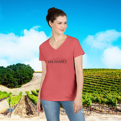 Paso Robles Wine Fanatics Logo Ladies V-Neck Tee