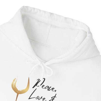 Peace, Love & Wine Gold Glass Hoodie