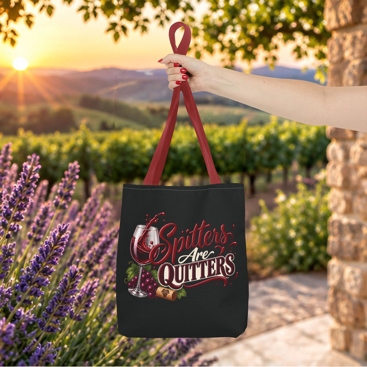 Spitters Are Quitters Personalized Wine Tote Bag