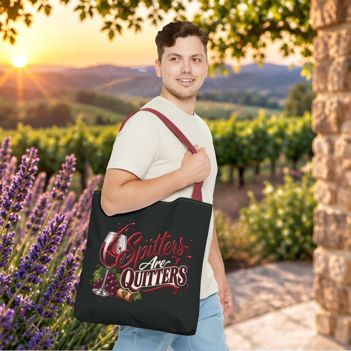 Spitters Are Quitters Personalized Wine Tote Bag