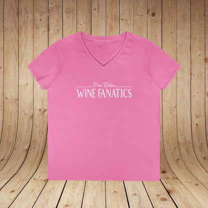 Paso Robles Wine Fanatics Logo Ladies V-Neck Tee