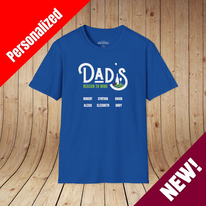 Dad's Reason To Wine Personalized T-Shirt