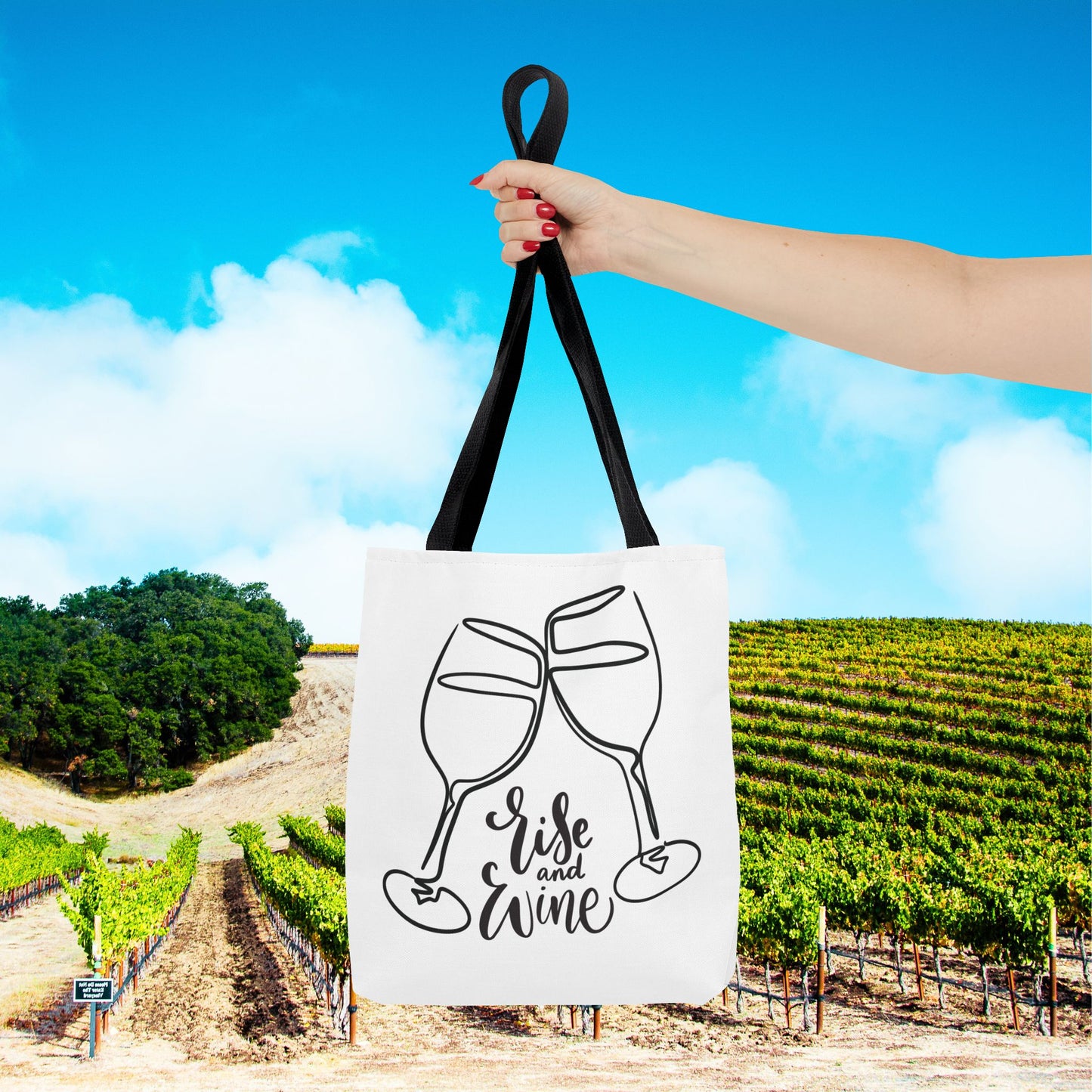 Rise & Wine Personalized Tote Bag
