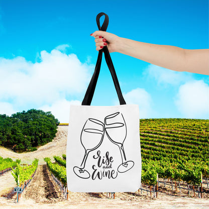 Rise & Wine Personalized Tote Bag