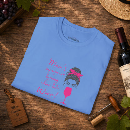 Mom's superpower, turning whine into Wine! Crewneck Tee