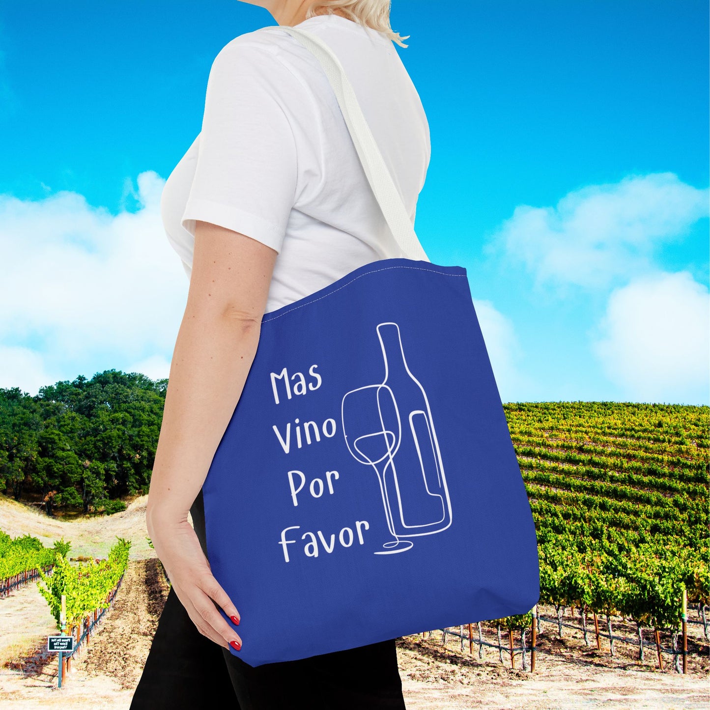 Mas Vino Por Favor Tote Bag