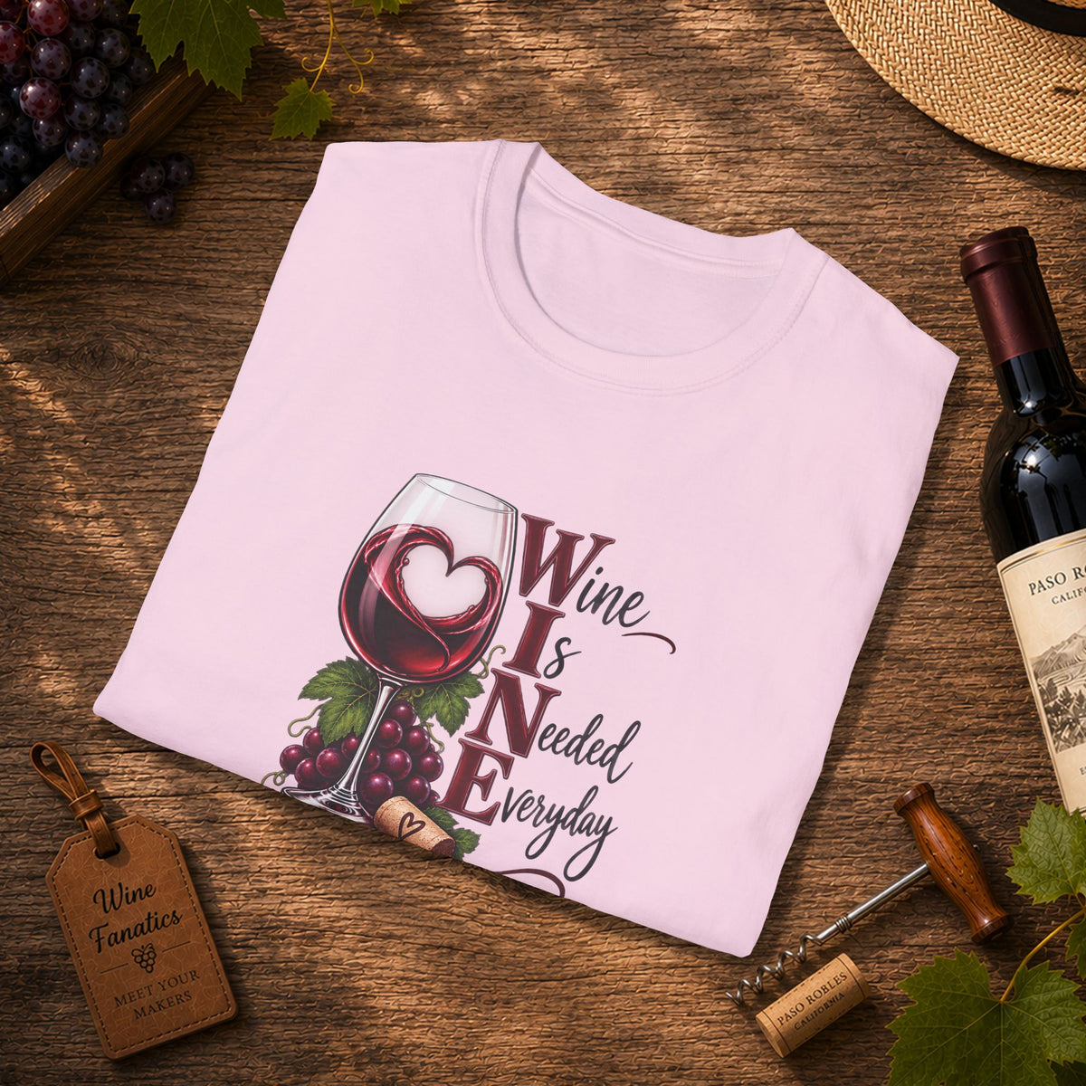 WINE Is Needed Every Day Crewneck T-Shirt
