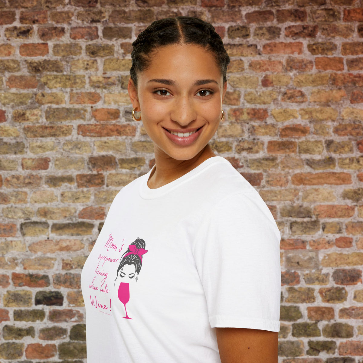Mom's superpower, turning whine into Wine! Crewneck Tee