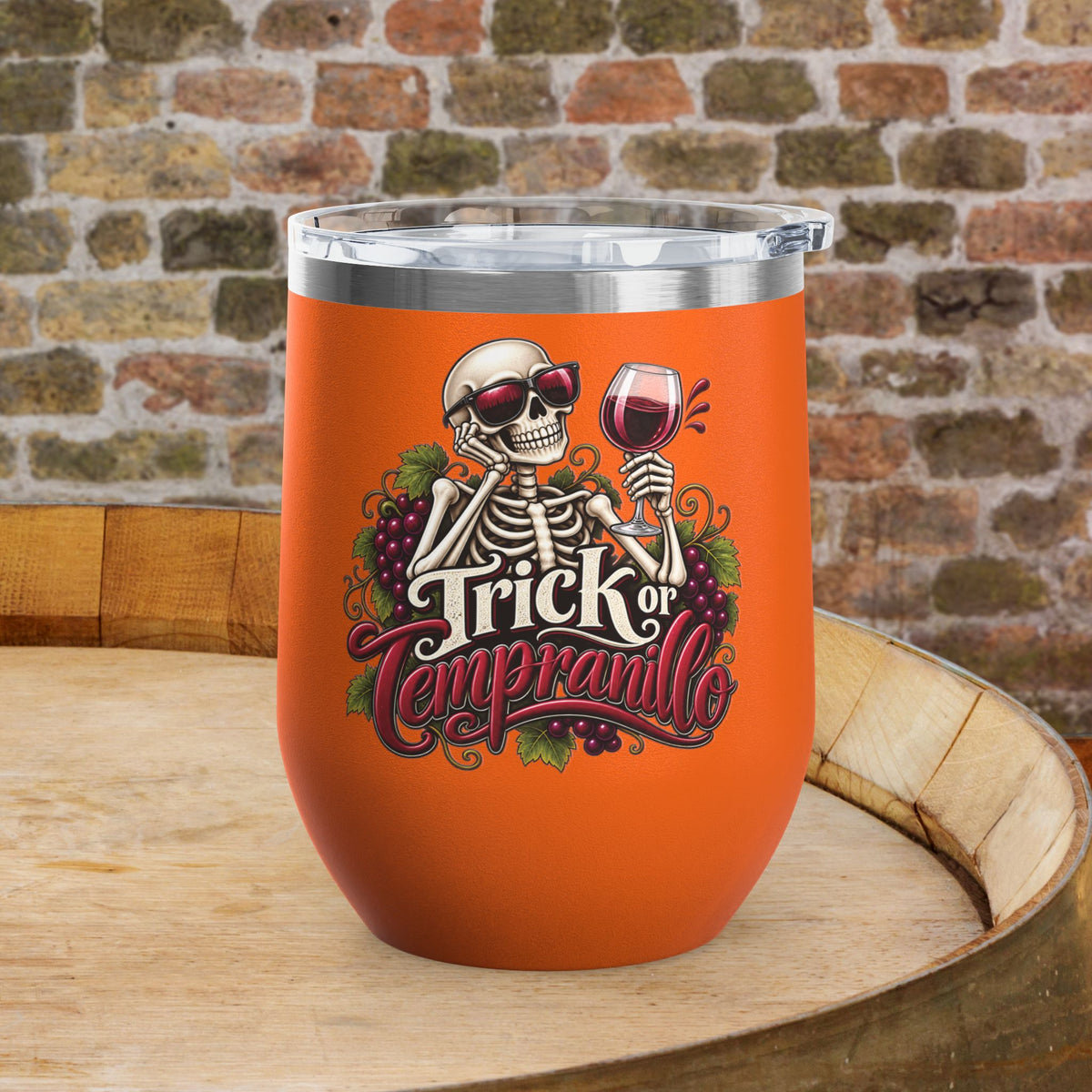 Trick Or Tempranillo 12oz Personalized Wine Tumbler