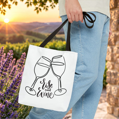 Rise & Wine Personalized Tote Bag