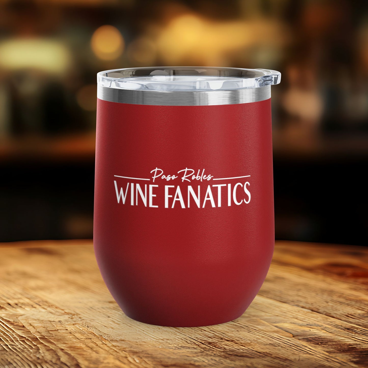 Paso Robles Wine Fanatics Logo 12oz Wine Tumbler
