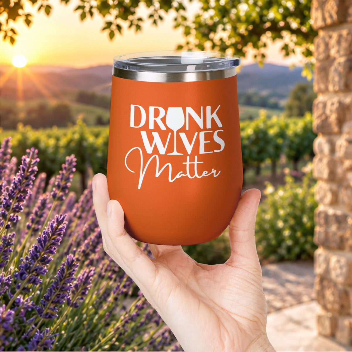 Drunk Wives Matter Personalized 12oz Wine Tumbler