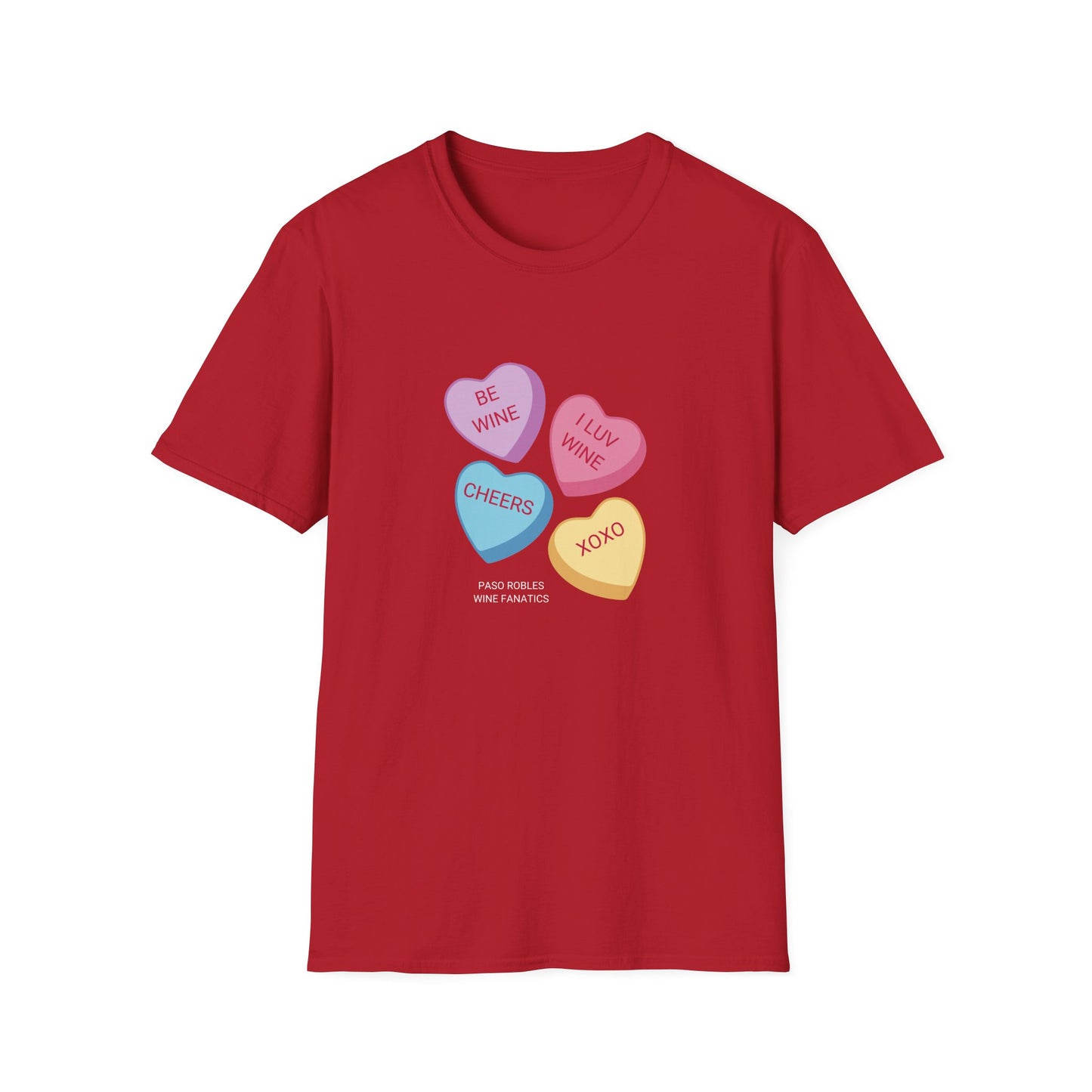Wine Conversation Hearts Unisex Softstyle T-Shirt