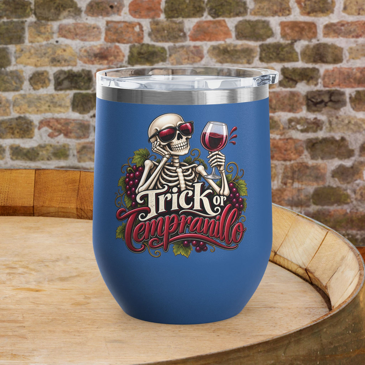 Trick Or Tempranillo 12oz Personalized Wine Tumbler