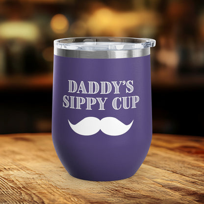 Daddy's Sippy Cup (mustache) Wine Tumbler