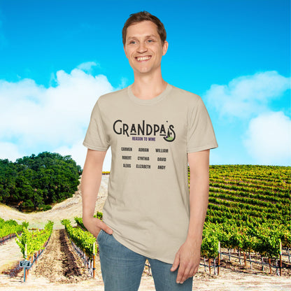 Grandpa's Reason To Wine Personalized T-Shirt