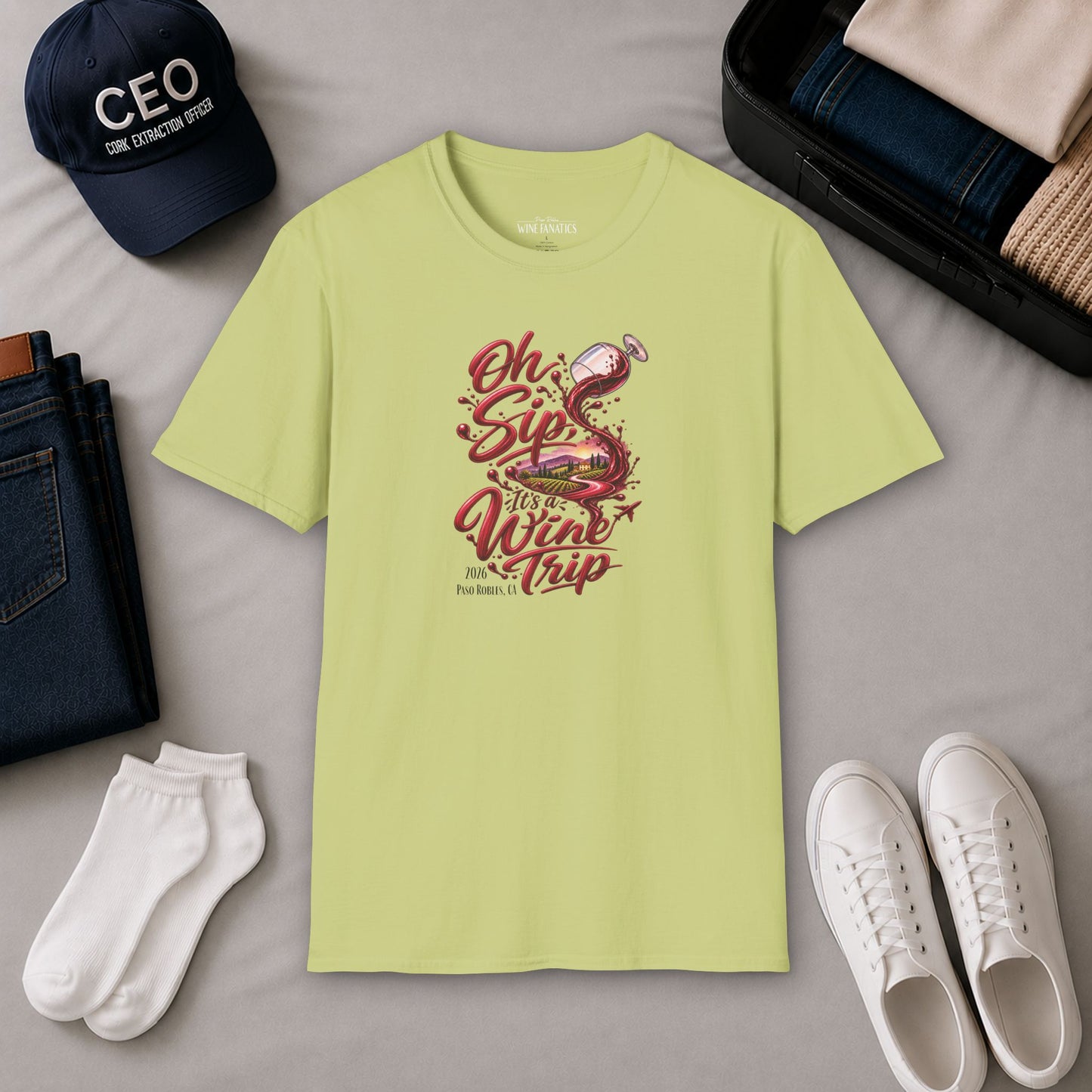 Oh Sip It's A Wine Trip Personalized Crewneck Tee