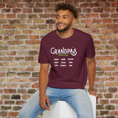 Grandpa's Reason To Wine Personalized Crew Neck T-Shirt