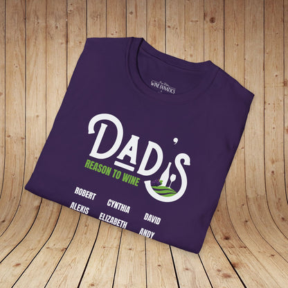 Dad's Reason To Wine Personalized T-Shirt