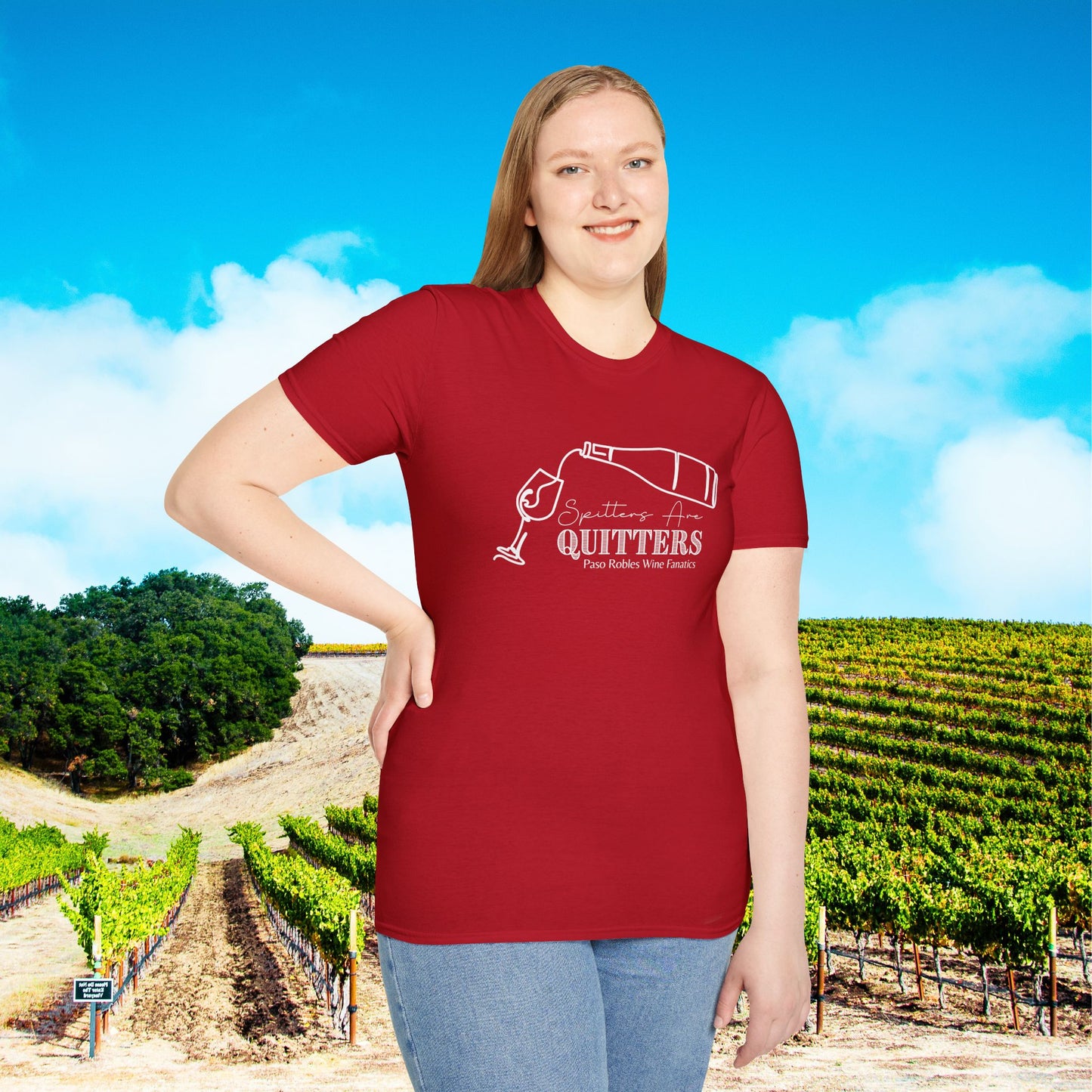 Spitters Are Quitters wine Unisex Softstyle T-Shirt