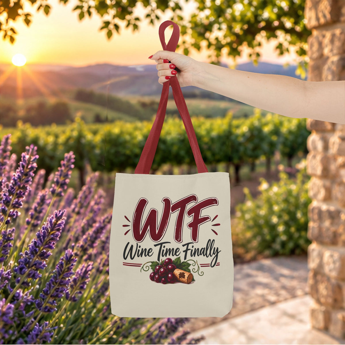 WTF Wine Time Finally Personalized Tote Bag