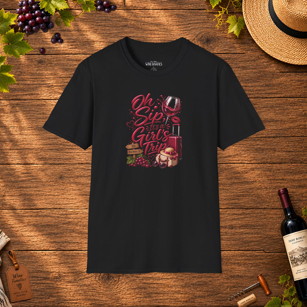 Oh Sip It's A Girl's Trip 2026 Personalized Crewneck T-Shirt