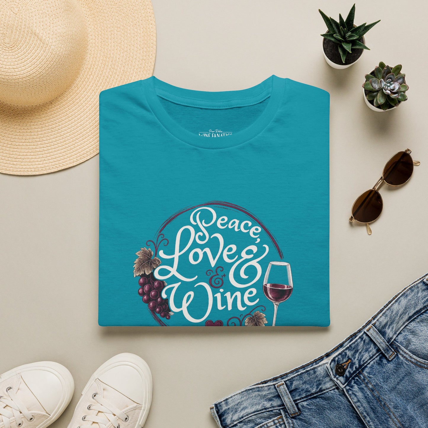 Peace, Love & Wine Crewneck Tee