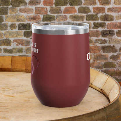 Wine Tasting Is My Favorite Sport Personalized 12oz Wine Tumbler