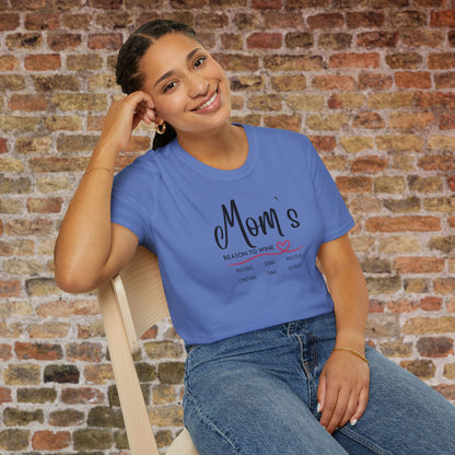 Mom's Reason To Wine Personalized Crew Neck Tee