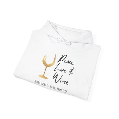 Peace, Love & Wine Gold Glass Hoodie