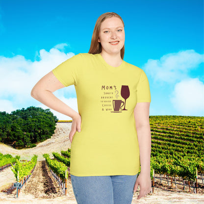 Mom's sanity brought to you by Coffee & Wine Personalized Tee