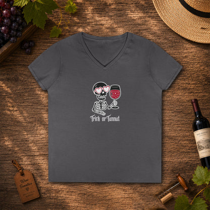 Trick or Tannat Ladies V-Neck  Tee