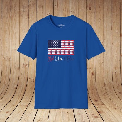 Red Wine & Blue Independence Day Unisex Softstyle T-Shirt