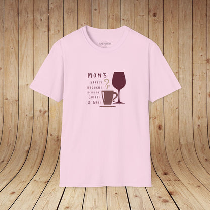 Mom's sanity brought to you by Coffee & Wine Personalized Tee