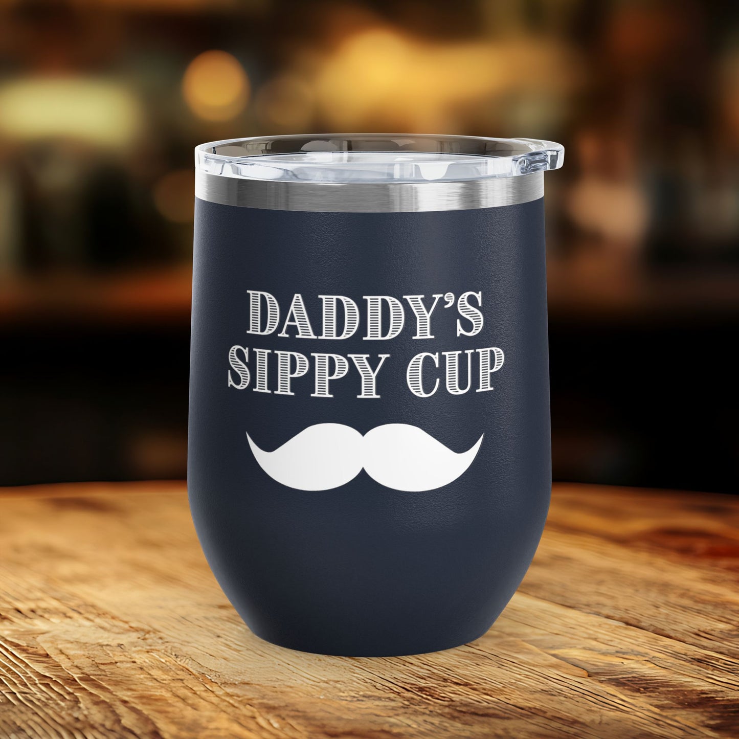 Daddy's Sippy Cup (mustache) Wine Tumbler
