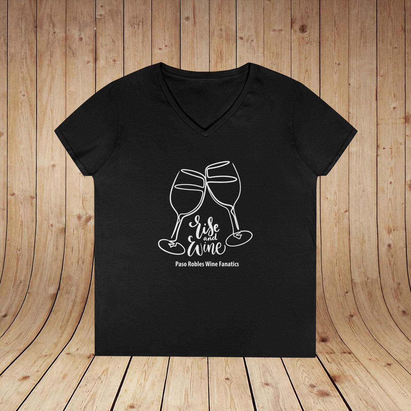 Rise & Wine Ladies V-Neck Tee