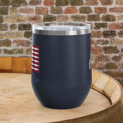 Red Wine & Blue Independence Day Personalized 12oz Wine Tumbler
