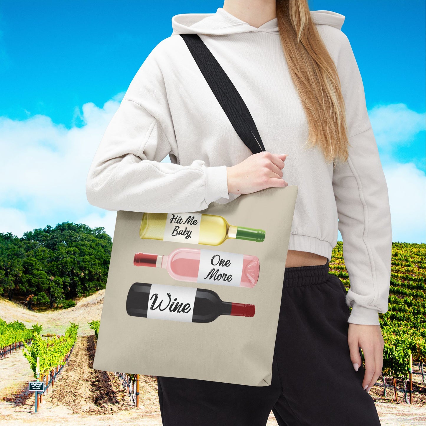 Hit Me Baby One More Wine Tote Bag