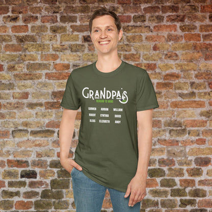 Grandpa's Reason To Wine Personalized Crew Neck T-Shirt