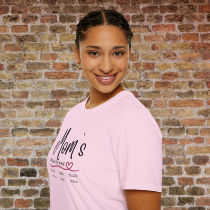 Mom's Reason To Wine Personalized Crew Neck Tee