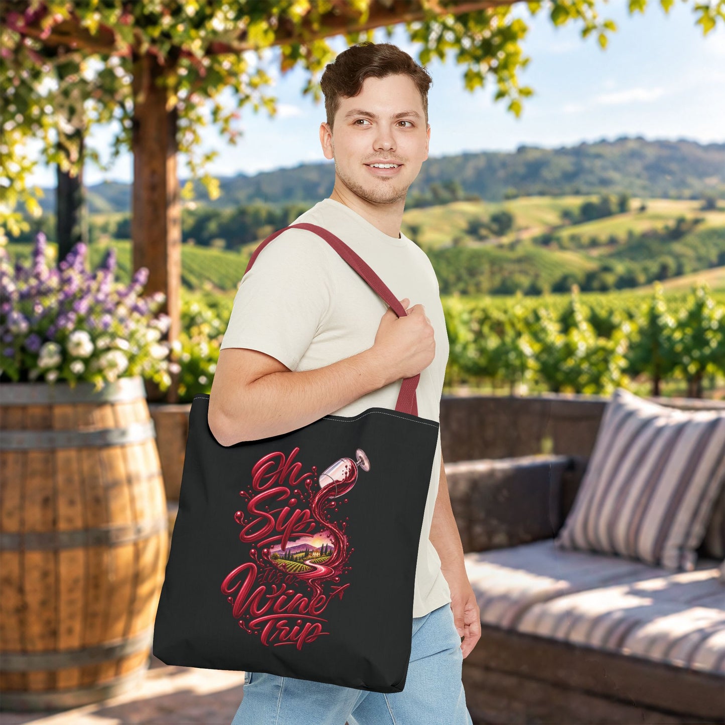 Oh Sip, It's A Wine Trip Personalized Tote Bag