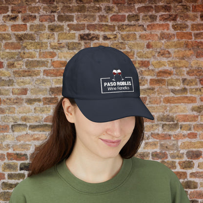 Paso Robles Wine Fanatics Toast Embroidered White Banner Cap