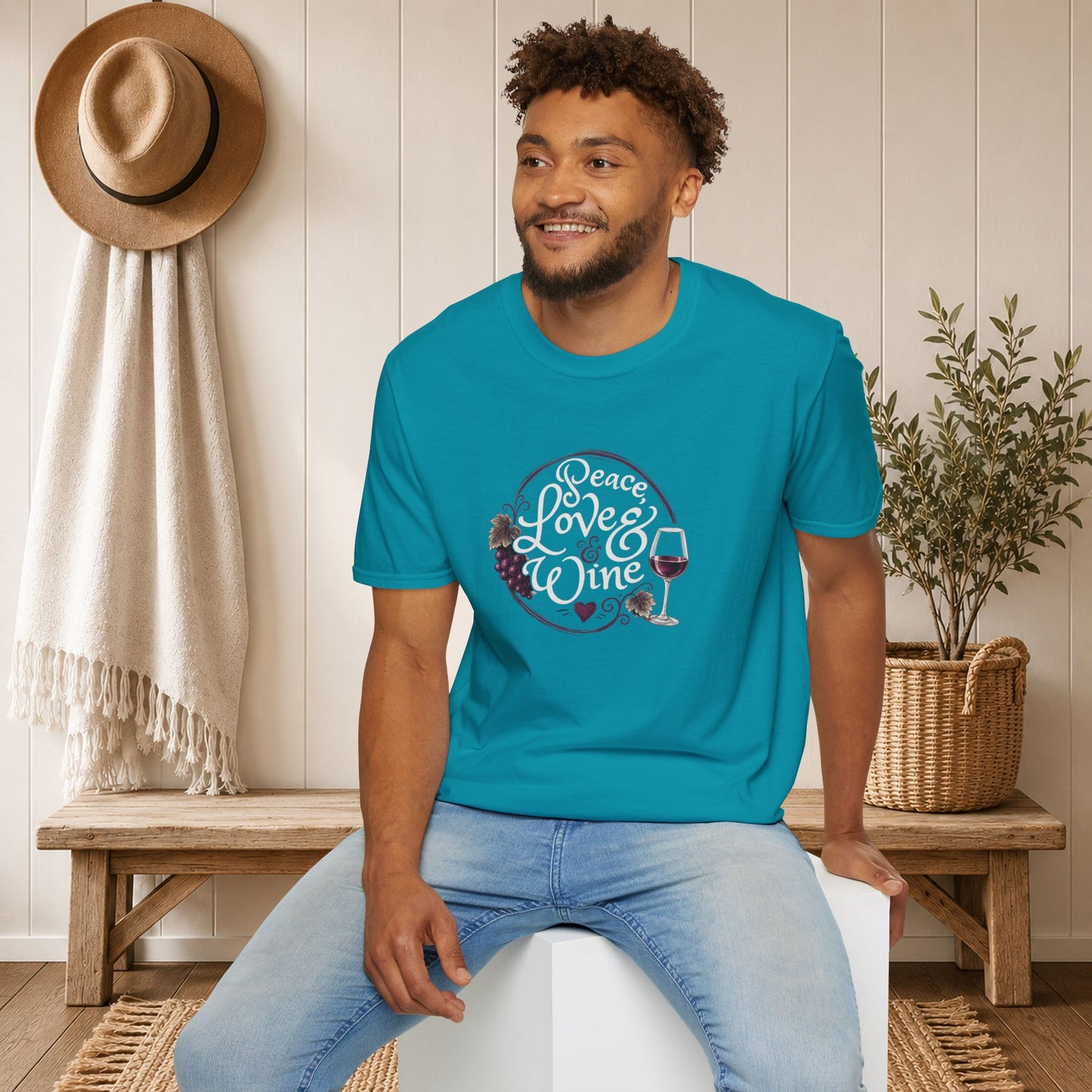 Peace, Love & Wine Crewneck Tee