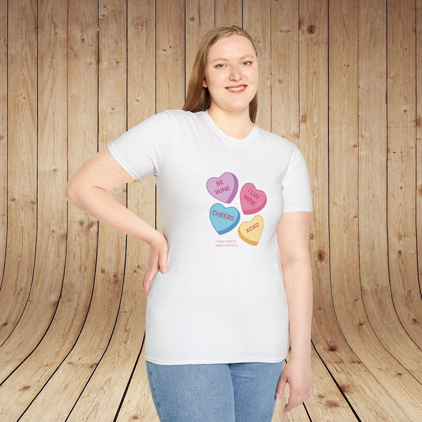 Wine Conversation Hearts Unisex Softstyle T-Shirt
