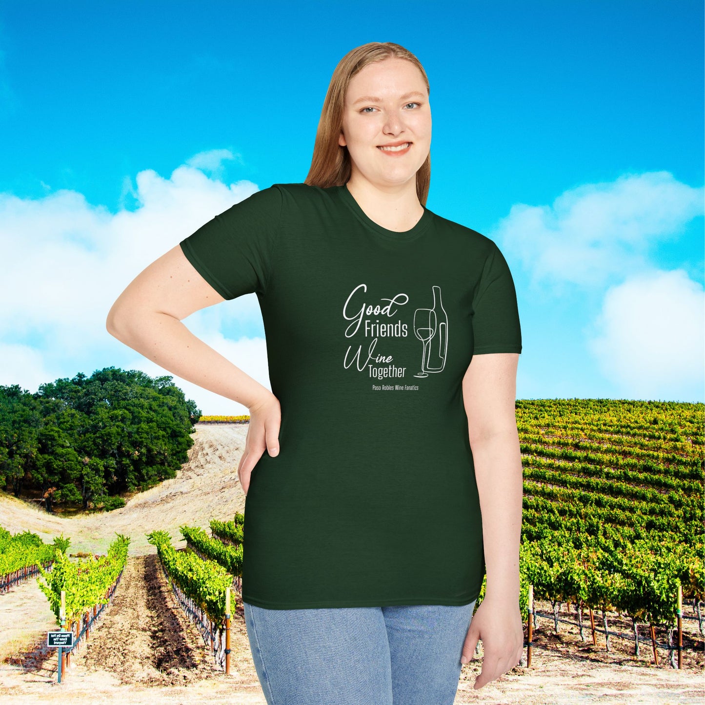 Good Friends Wine Together Unisex Softstyle T-Shirt