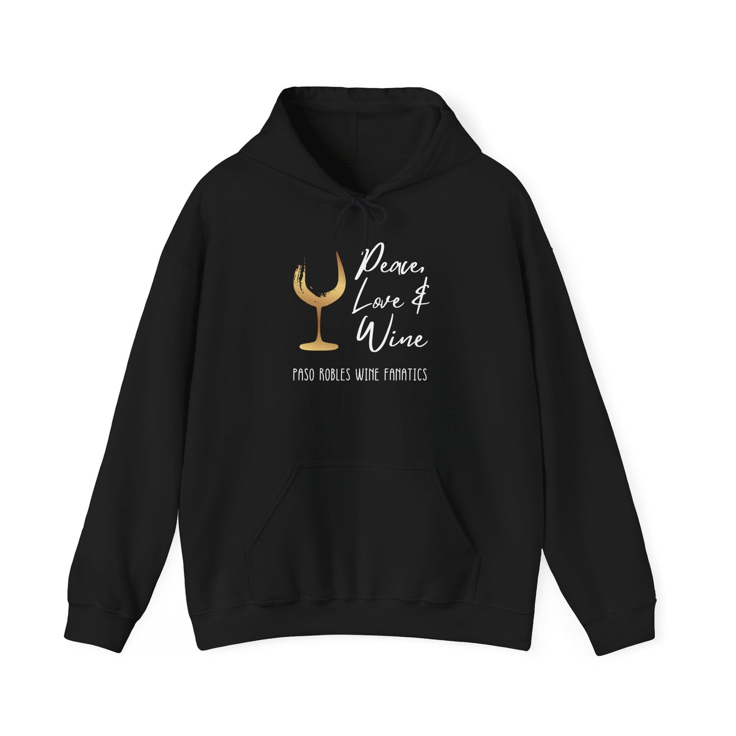 Peace, Love & Wine Gold Glass Hoodie